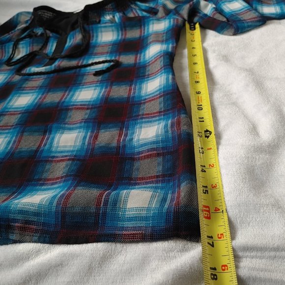 Ricki's Plaid Peasant Top - Picture 7 of 10